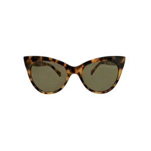 Norma Kamali | SQUARE CAT EYE SUNGLASSES | COLOR: TOKYO TORT/GREEN